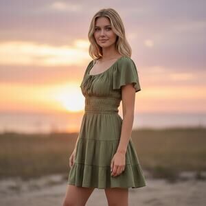 Blush & Day Cottagecore Ruffled Minidress NWOT